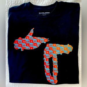 Volcom ~ Mens T Shirt, Large. Black & Orange